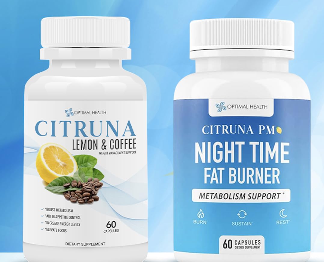 Citruna Lemon and Coffee Weight Loss PM Nighttime Fat Burner for Men and Women, 60 Capsules