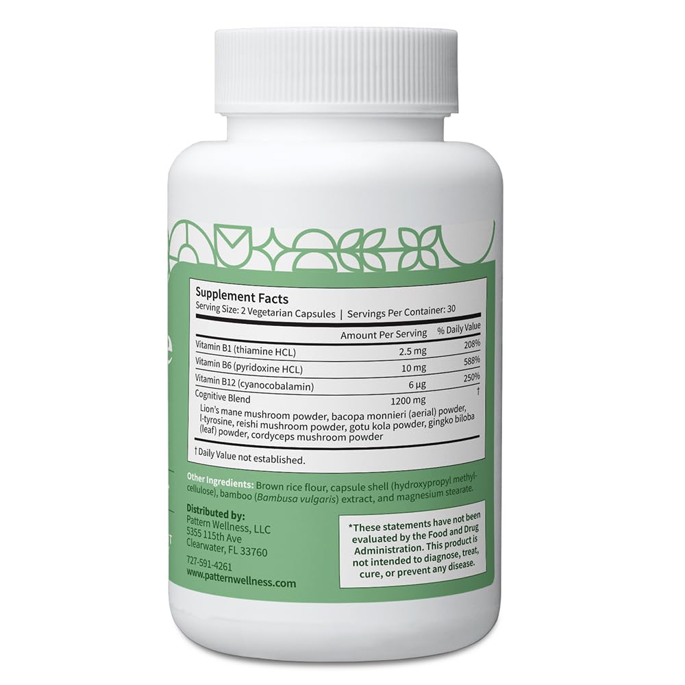 Pattern Wellness Cognitive Complex Supplement Capsules, 60 Vegetarian Capsules