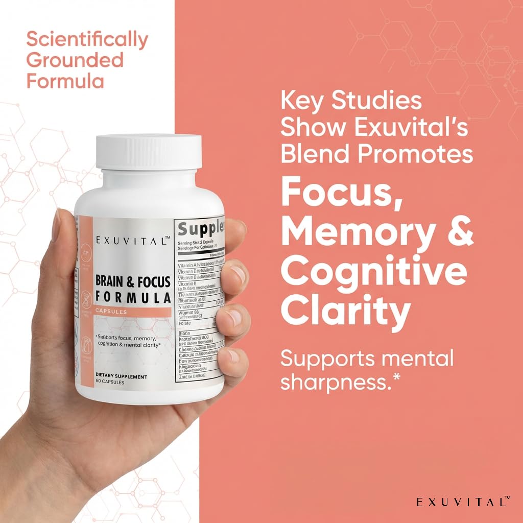 EXUVITAL Brain & Focus Formula Capsules 60 Count