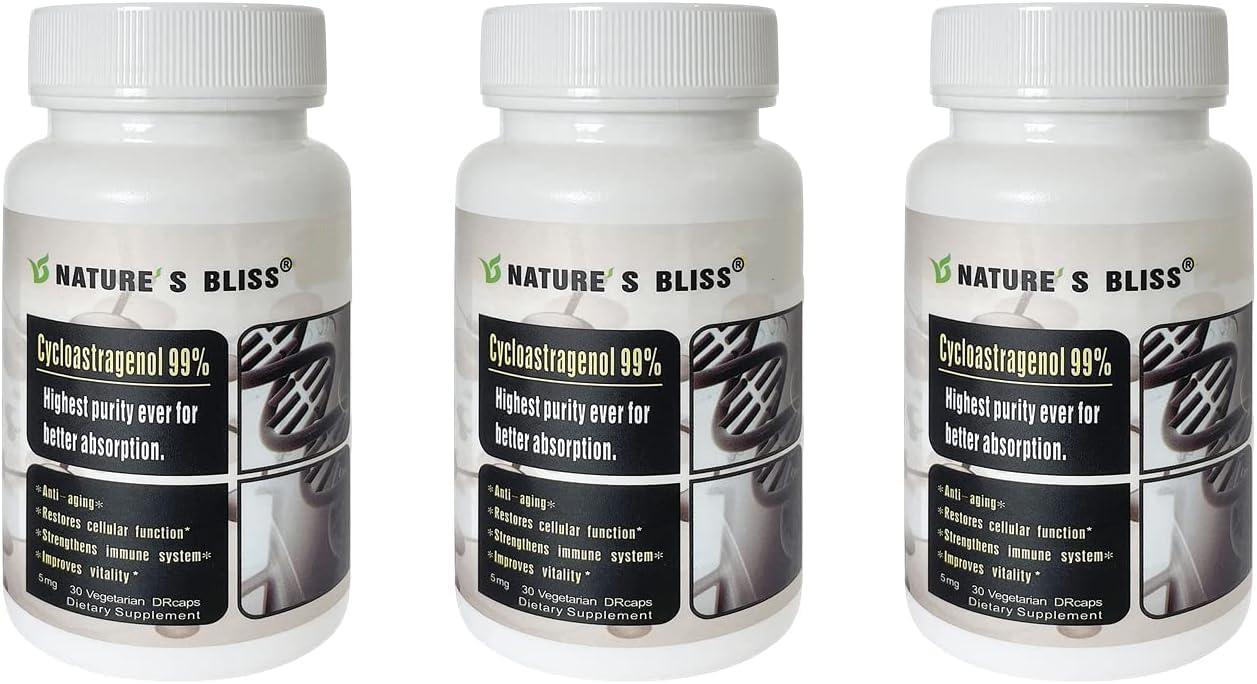 Nature'sbliss Stomach Acid Protected & Super-Absorption Cycloastragenol 99% 5mg, 90 Capsules