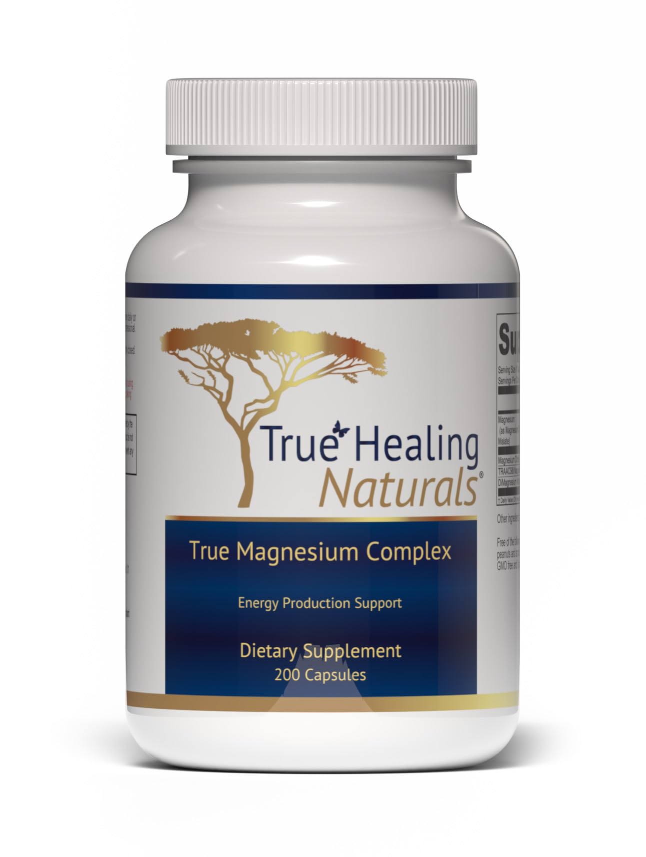 True Healing Naturals True Magnesium Complex Energy Production Support 3 Kinds of Magnesium, 200 Vegetarian Capsules