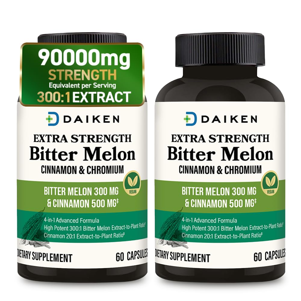 DAIKEN Bitter Melon Capsules with Cinnamon, Chromium & Zinc, 120 Capsules