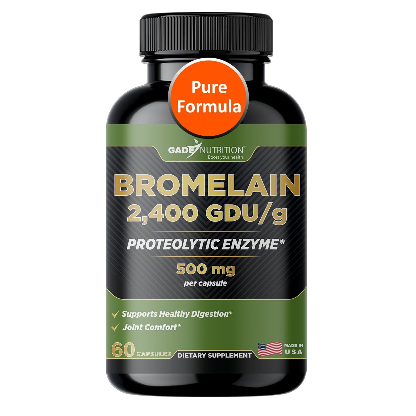 GADE NUTRITION BOOST YOUR HEALTH Bromelain Supplement Capsules 60 Count