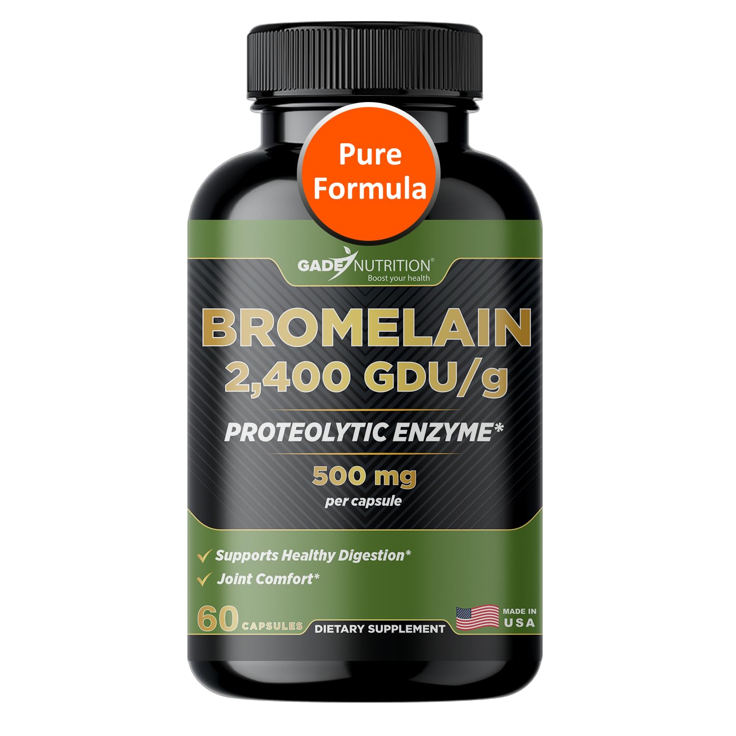 GADE NUTRITION BOOST YOUR HEALTH Bromelain Supplement Capsules 60 Count