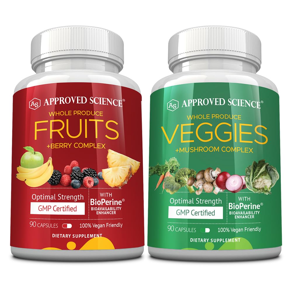 Approved Science Fruits & Veggies 42 Whole Fruit and Veggie Supplement Capsules 180