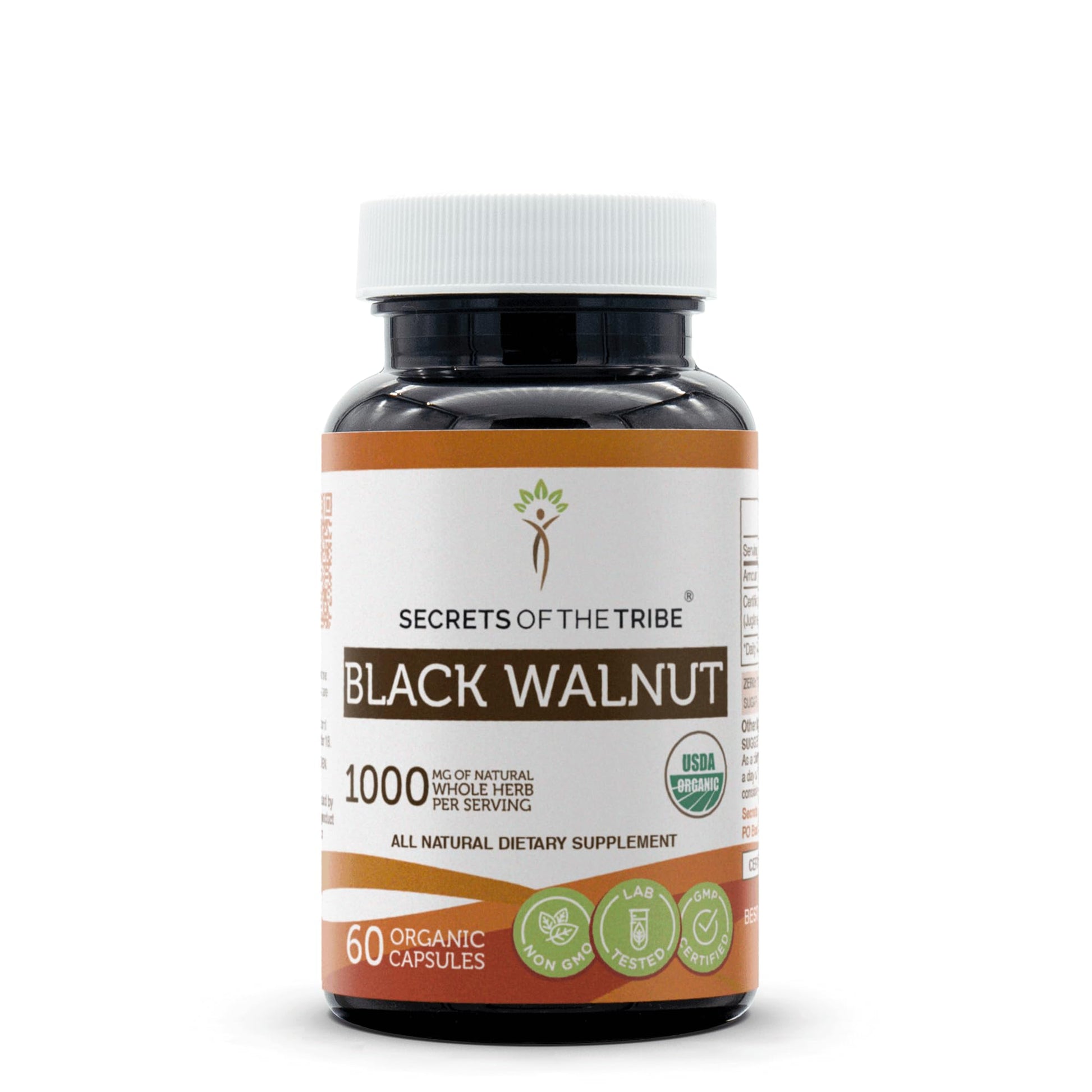 Secrets of the Tribe Black Walnut USDA Organic Capsules, 60 Count