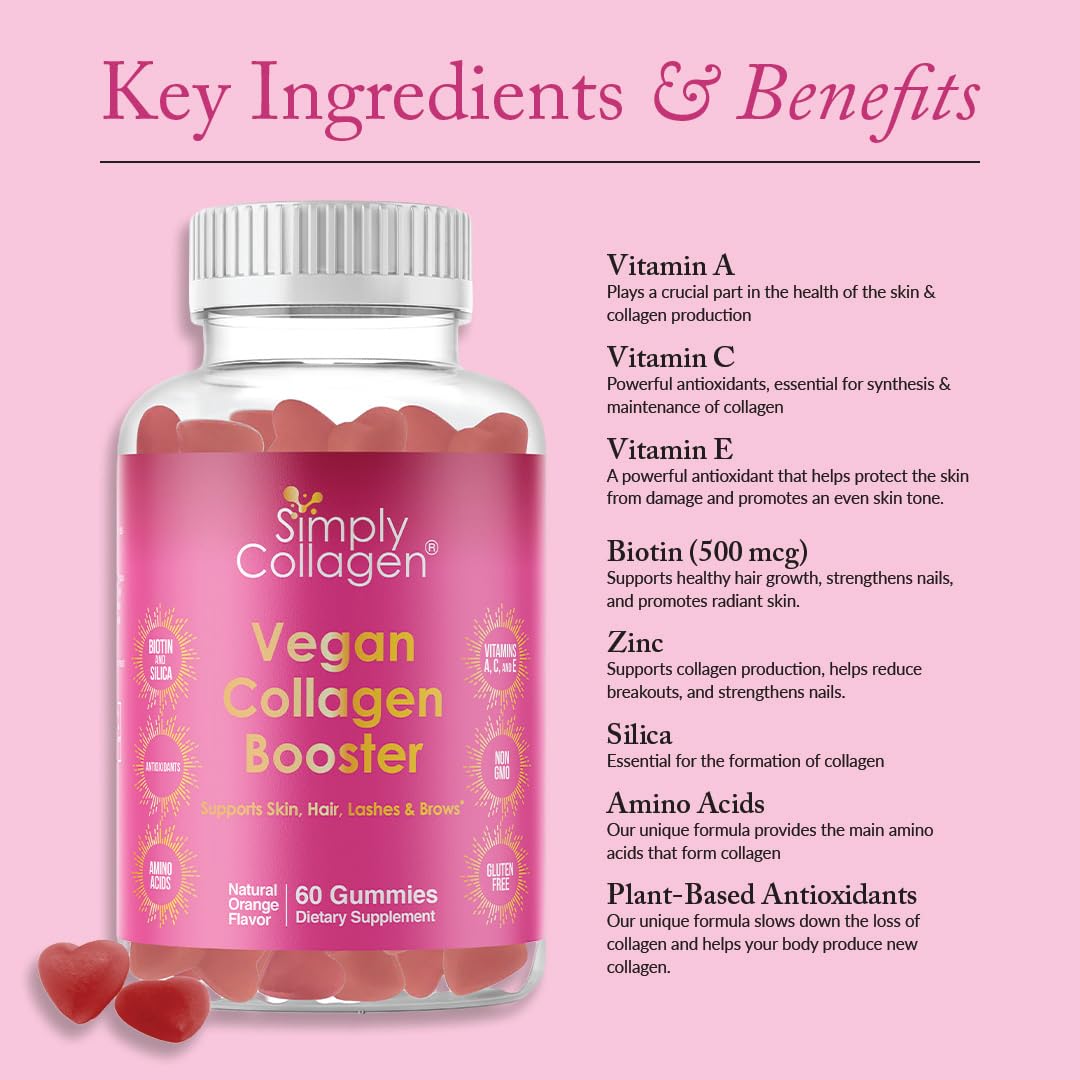 Simply Collagen Vegan Collagen Gummies 60 Count