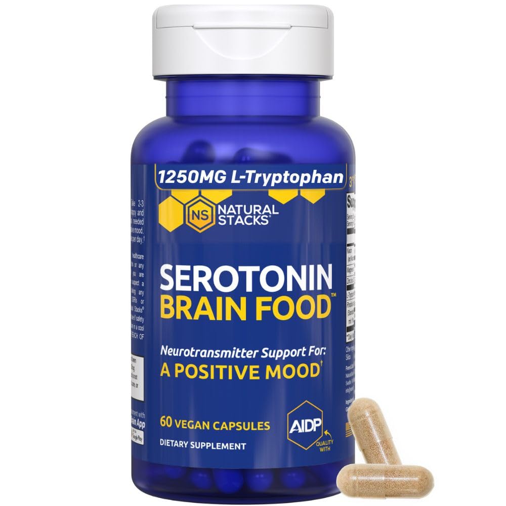 NATURAL STACKS MagTech Magnesium + Serotonin Brain Food Bundle Capsules, 2-Pack