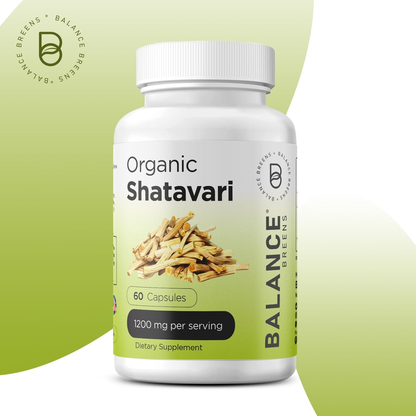Balancebreens Organic Shatavari 1200mg, 60 Capsules