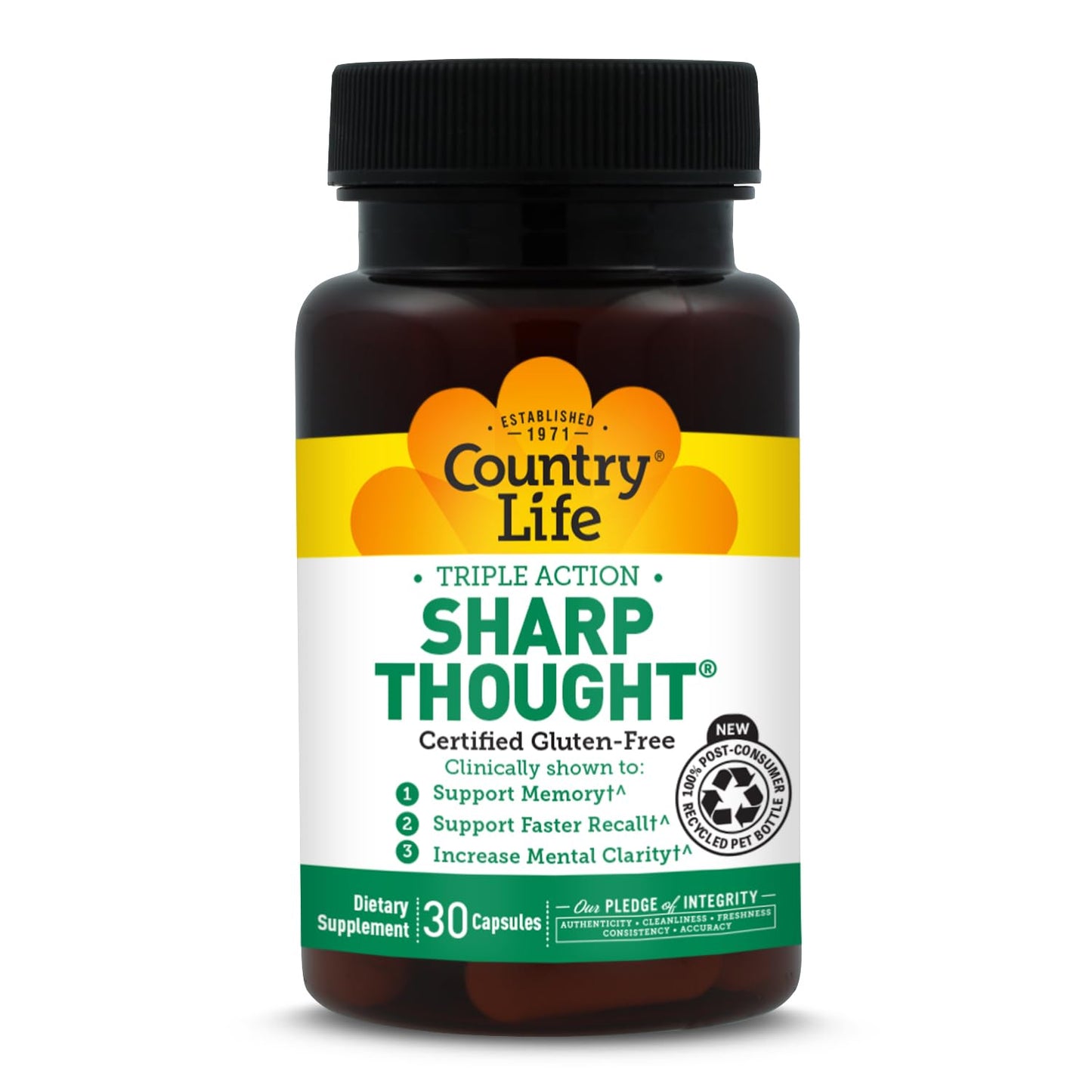 Country Life Sharp Thought Phosphatidylserine with DHA, 30 Capsules