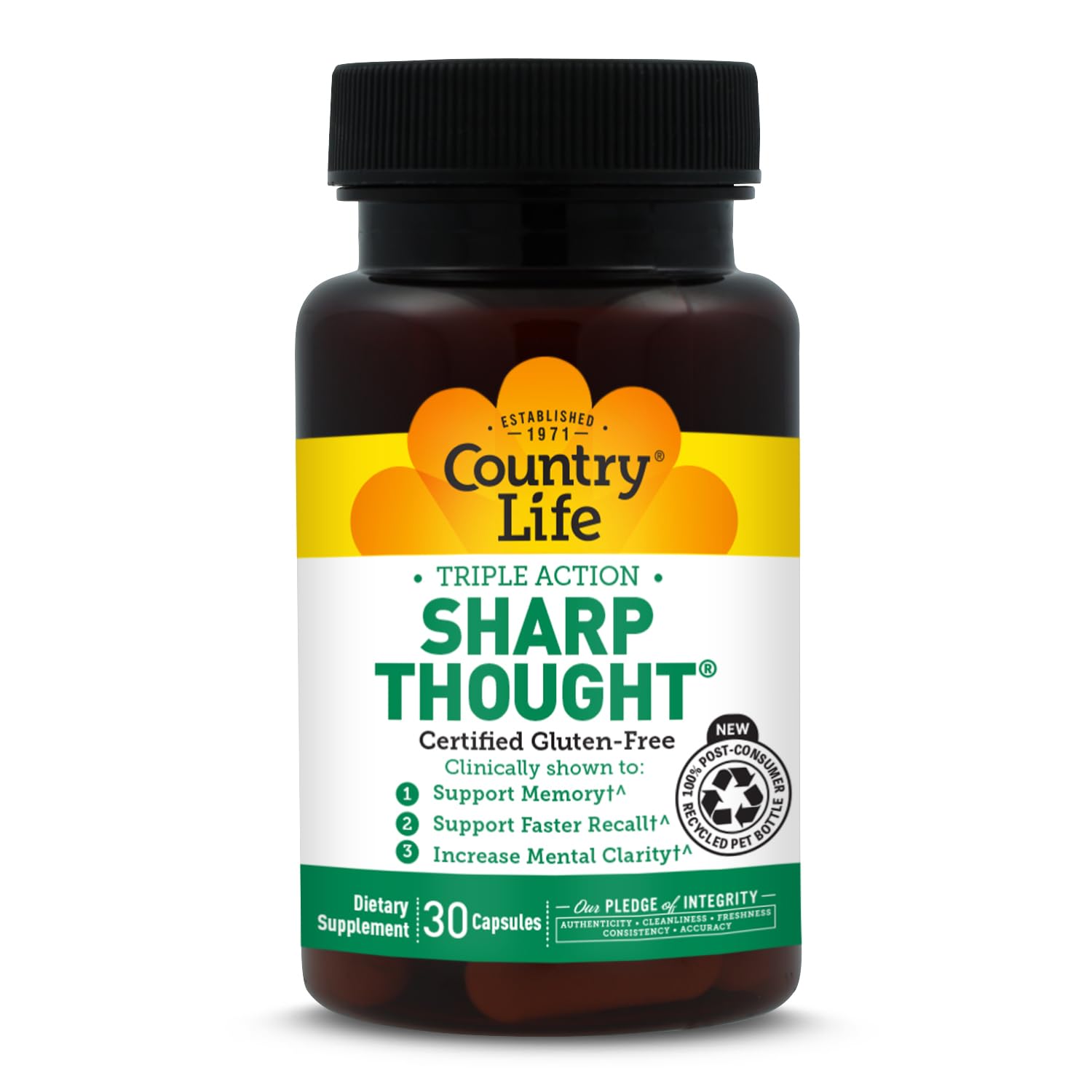 Country Life Sharp Thought Phosphatidylserine with DHA, 30 Capsules