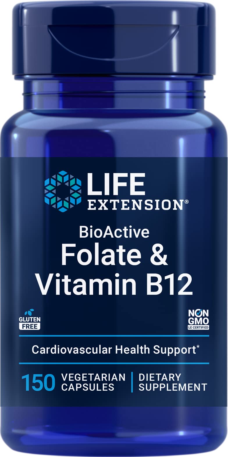 Life Extension BioActive Folate & Vitamin B12 Capsules 150