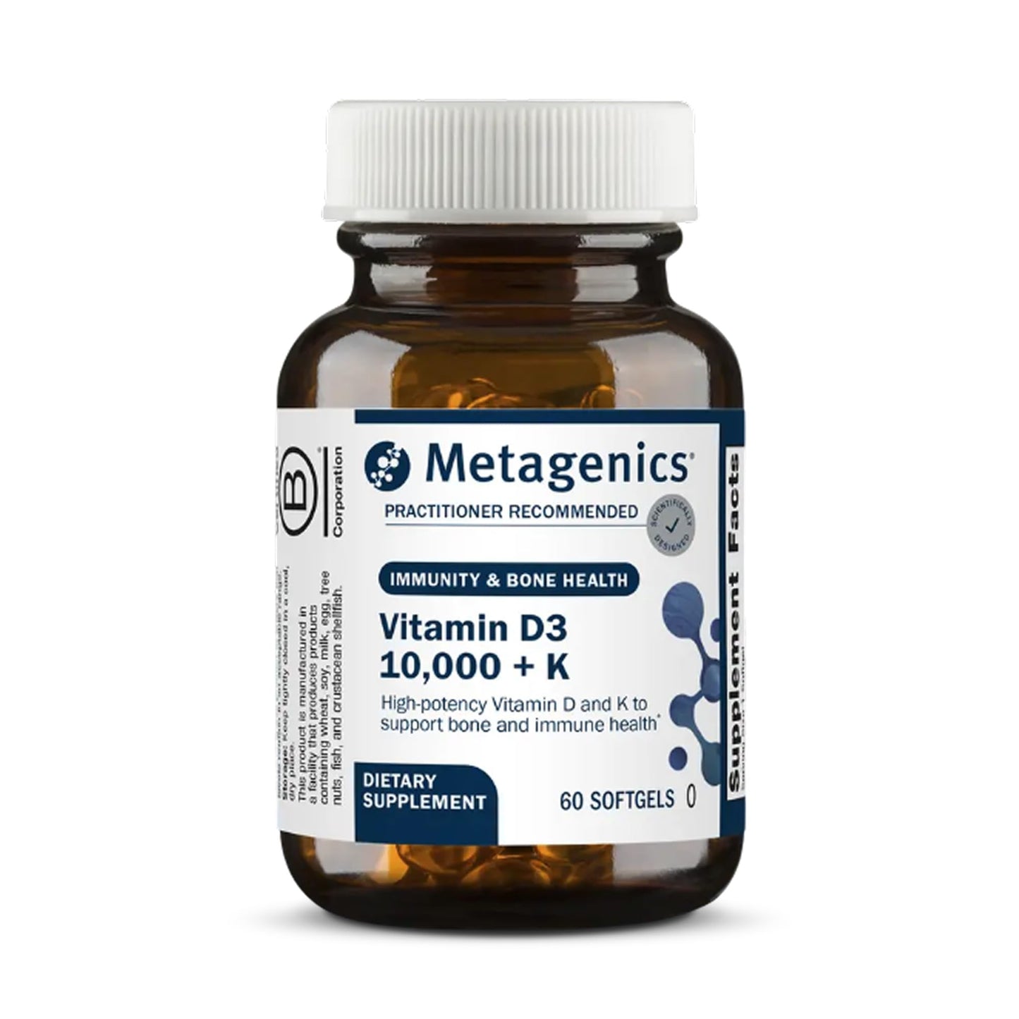 Metagenics Vitamin D3 and K2 10,000 IU with MK-7 Softgels, 60 Count