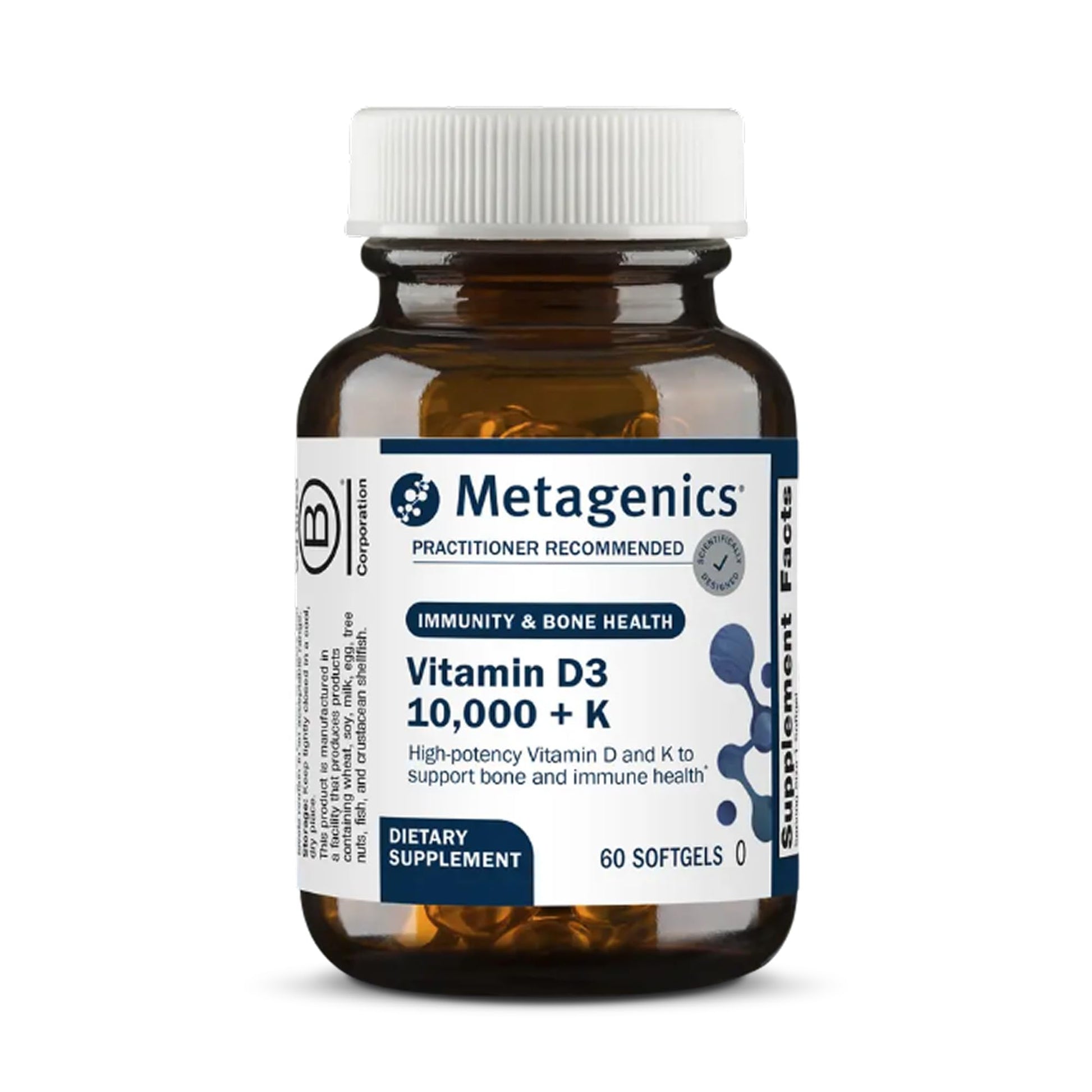 Metagenics Vitamin D3 and K2 10,000 IU with MK-7 Softgels, 60 Count