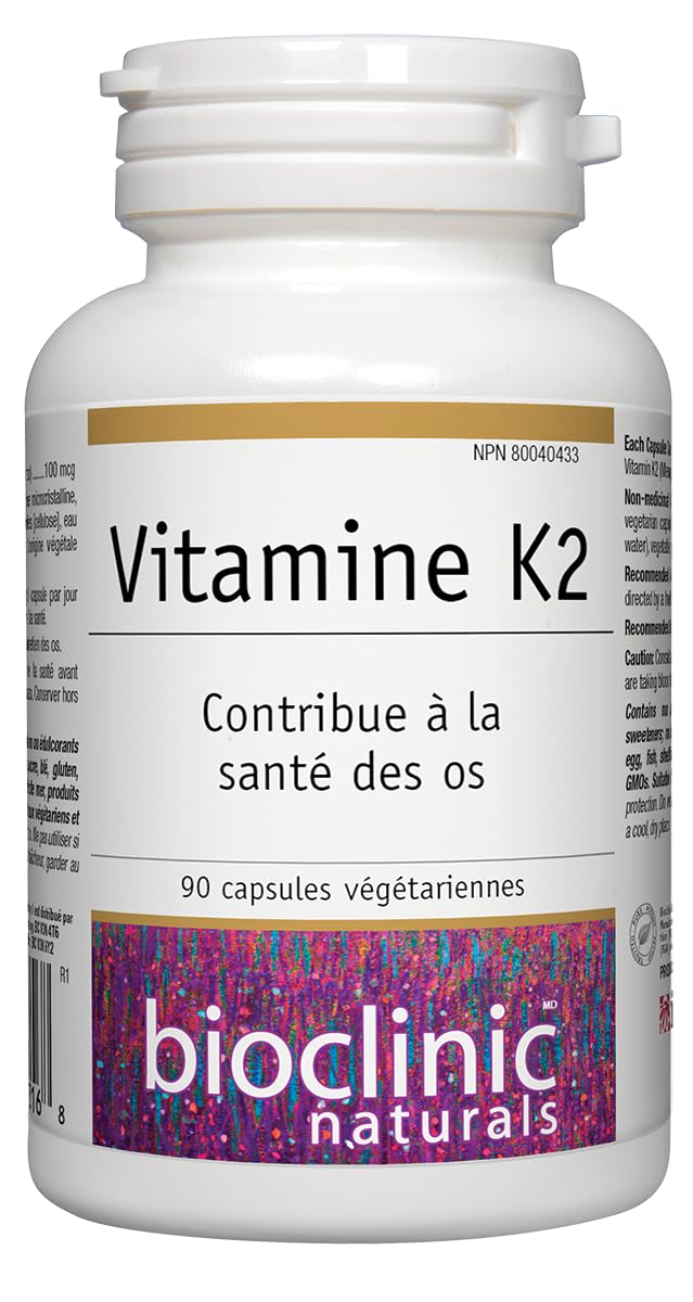 Bioclinic Naturals Vitamin K2 100 mcg Capsules, 90 Count