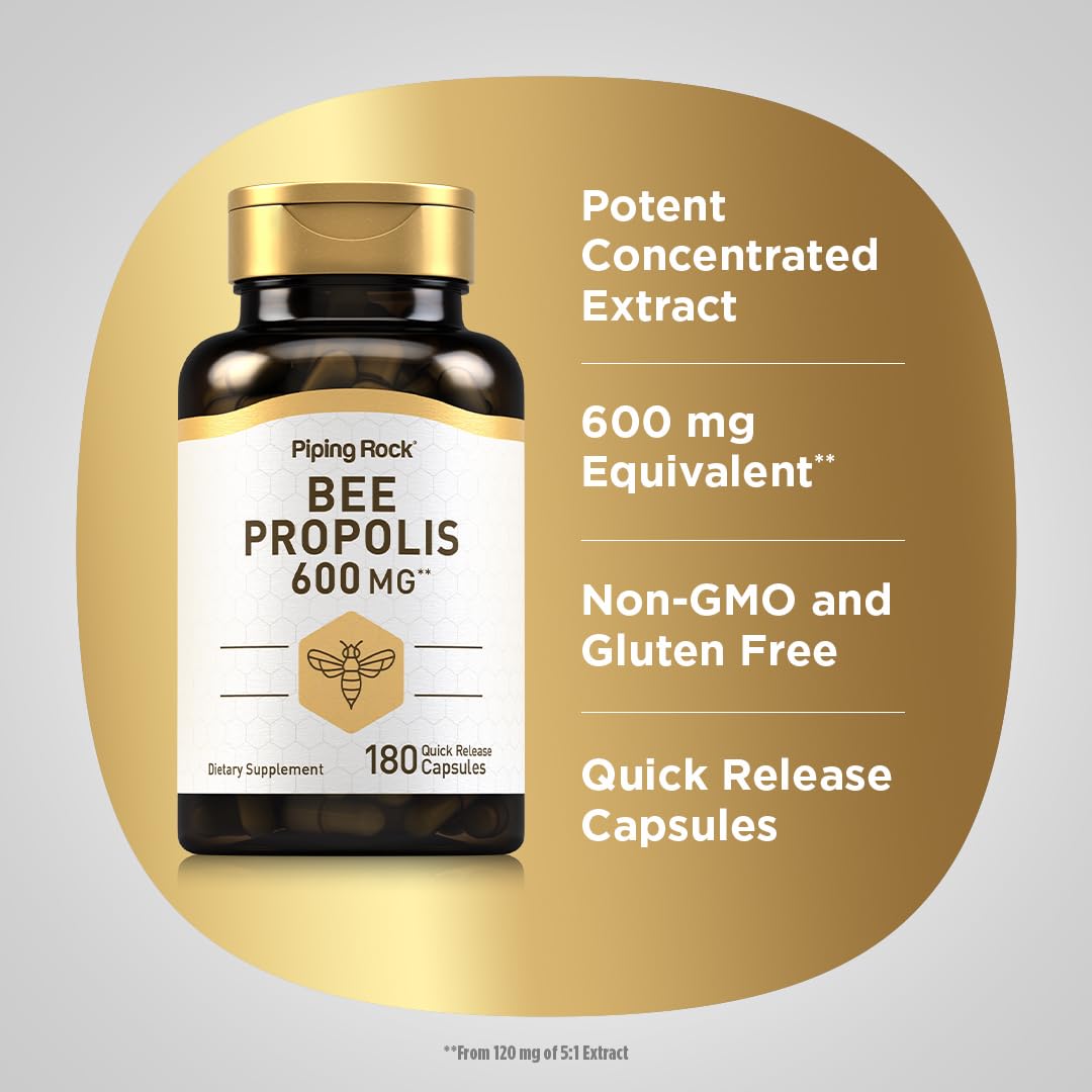 Piping Rock Bee Propolis Capsules 180 Count