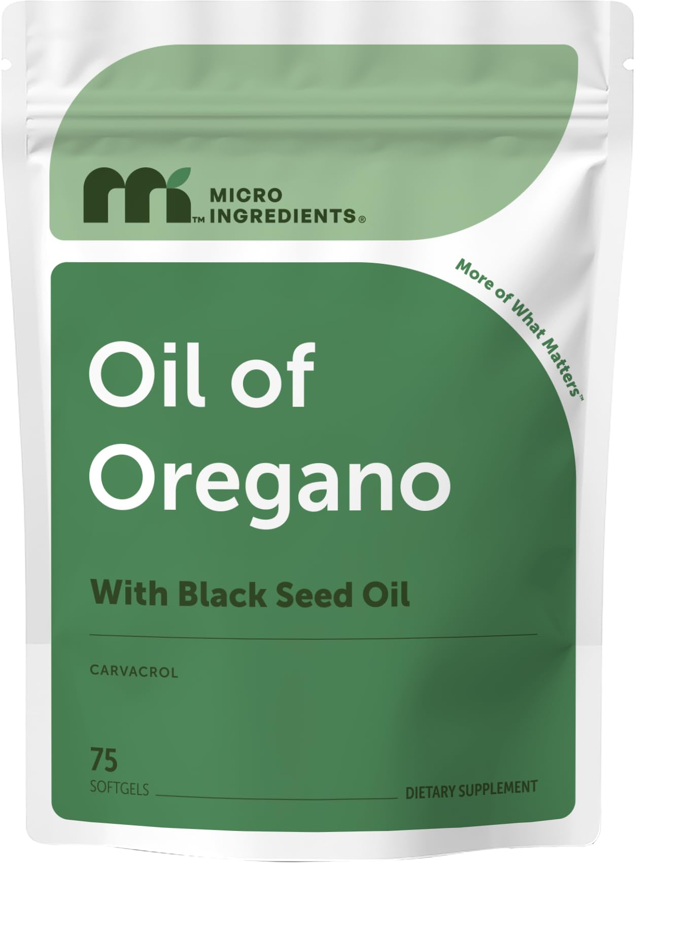 Micro Ingredients Oil of Oregano with Black Seed Oil Softgels, 75 Count