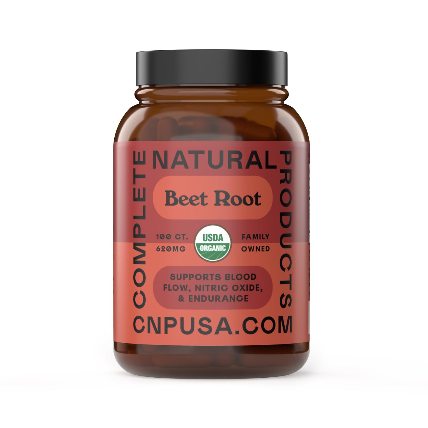 Complete Natural Products Organic Beet Root Capsules 620mg, 100 Capsules