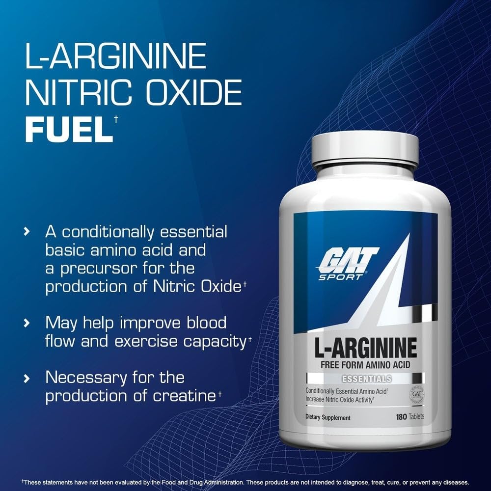 GAT SPORT L-Arginine Tablets, 180 Count