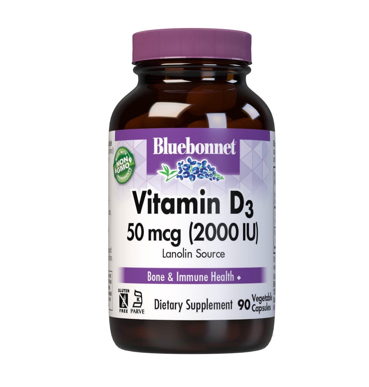 BlueBonnet Vitamin D3 2000 IU Vegetable Capsules Capsule 90