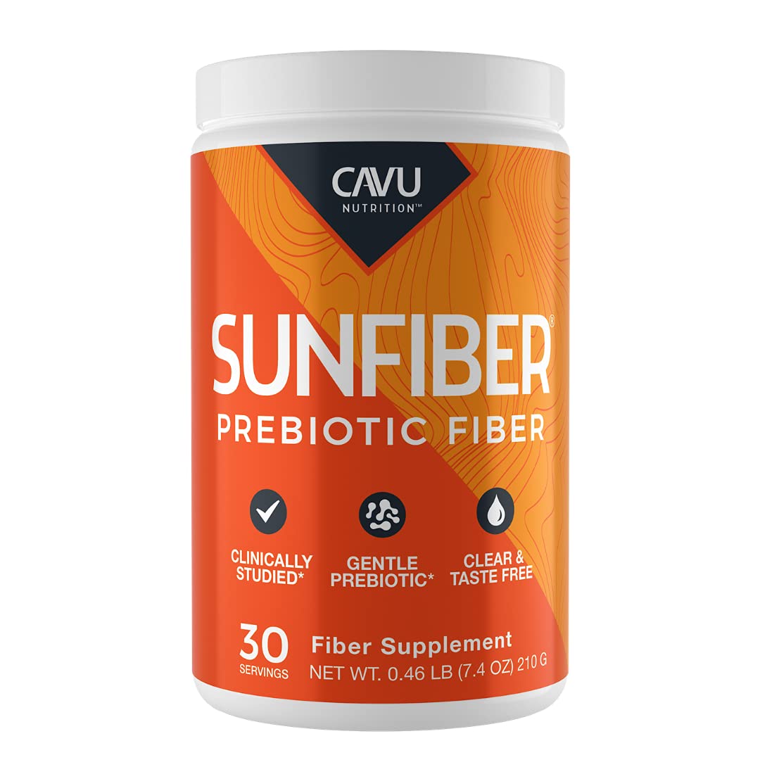CAVU NUTRITION Sunfiber Gentle Prebiotic Fiber Supplement, Powder, 7.4 Ounce