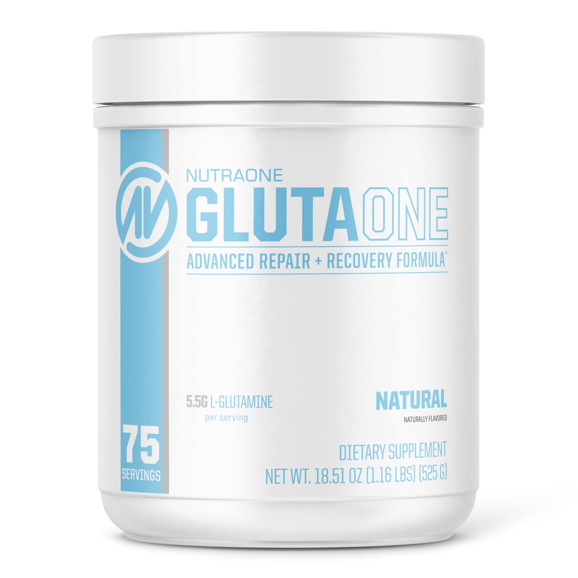 NutraOne GlutaOne L-Glutamine Powder, 75 Servings
