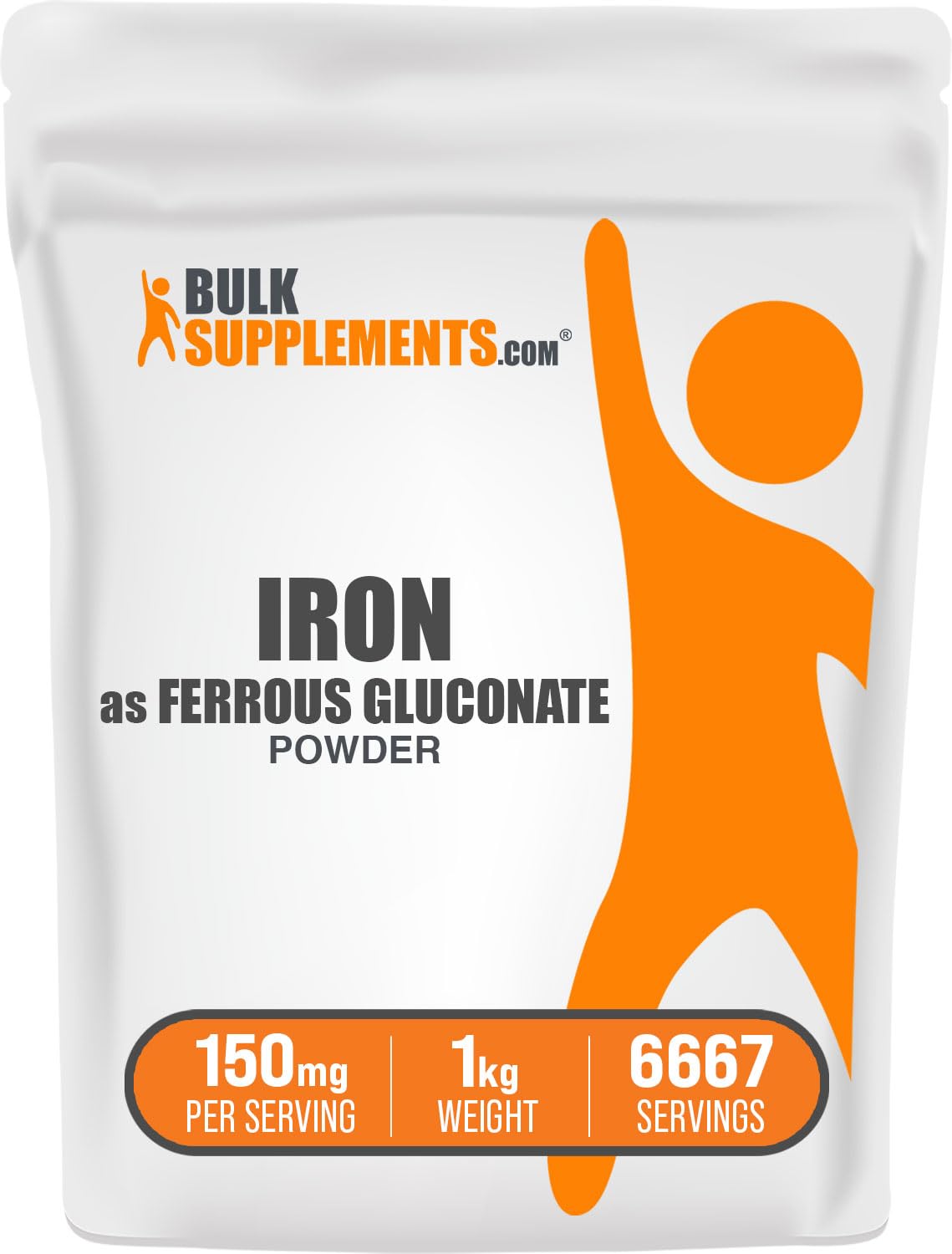 BulkSupplements Ferrous Gluconate Powder 35.27 Ounce