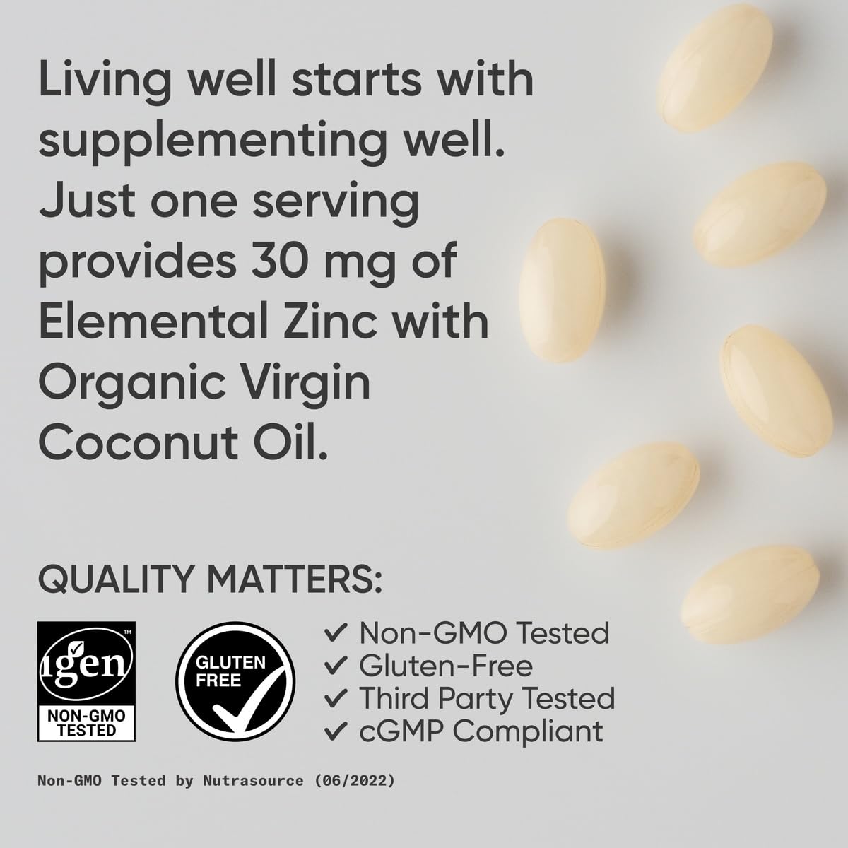 Sports Research High Potency Zinc Picolinate 30mg with Organic Coconut Oil Softgels, 180 Count