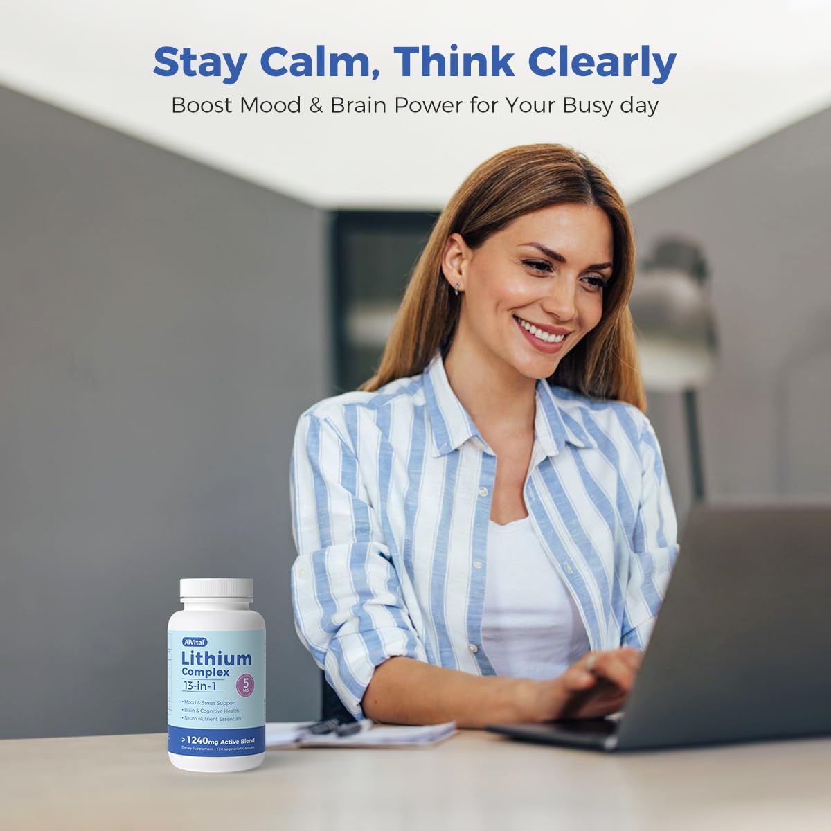 AiVital Lithium Orotate 5mg Capsules, 120 Count