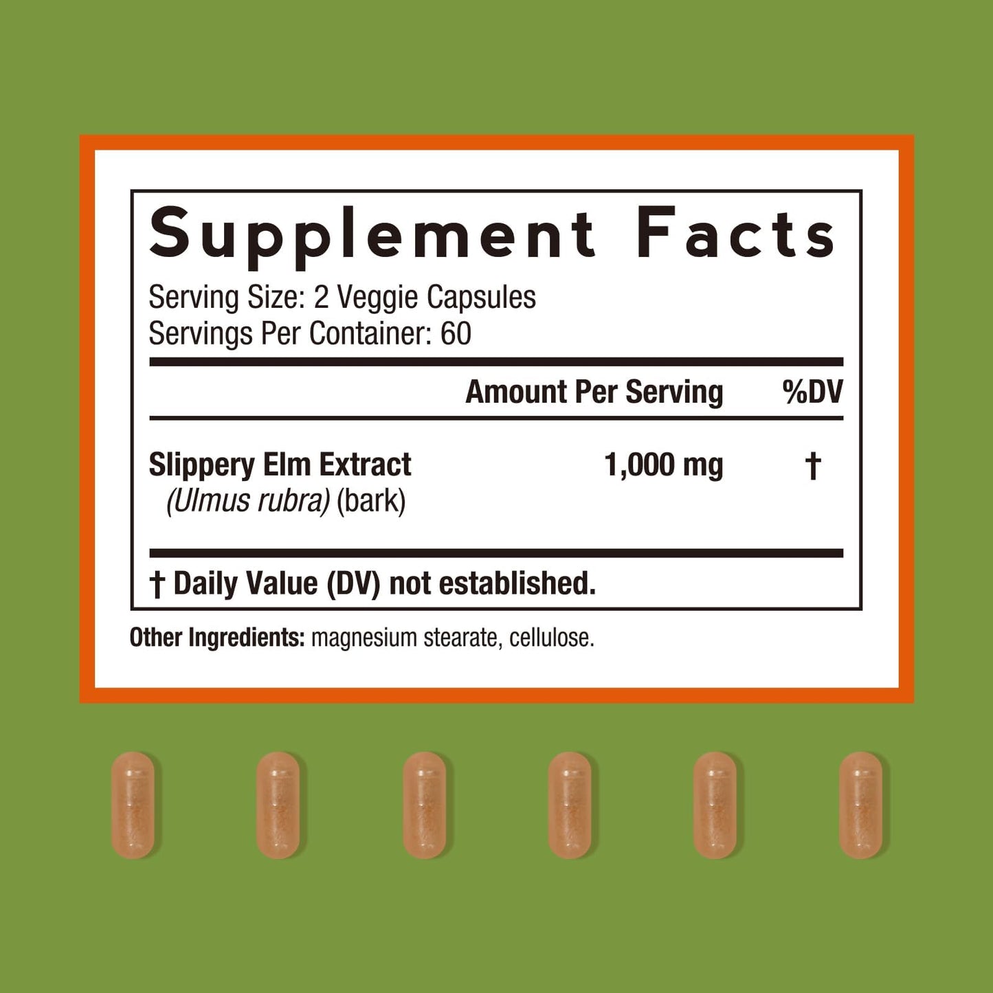 Doctor's Recipes Slippery Elm Bark Vegan Capsules 120 Count, Non-GMO