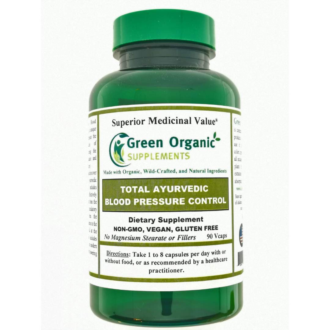 Green Organic Supplements Blood Pressure, Total Ayuvedic Capsule, 90 Capsules