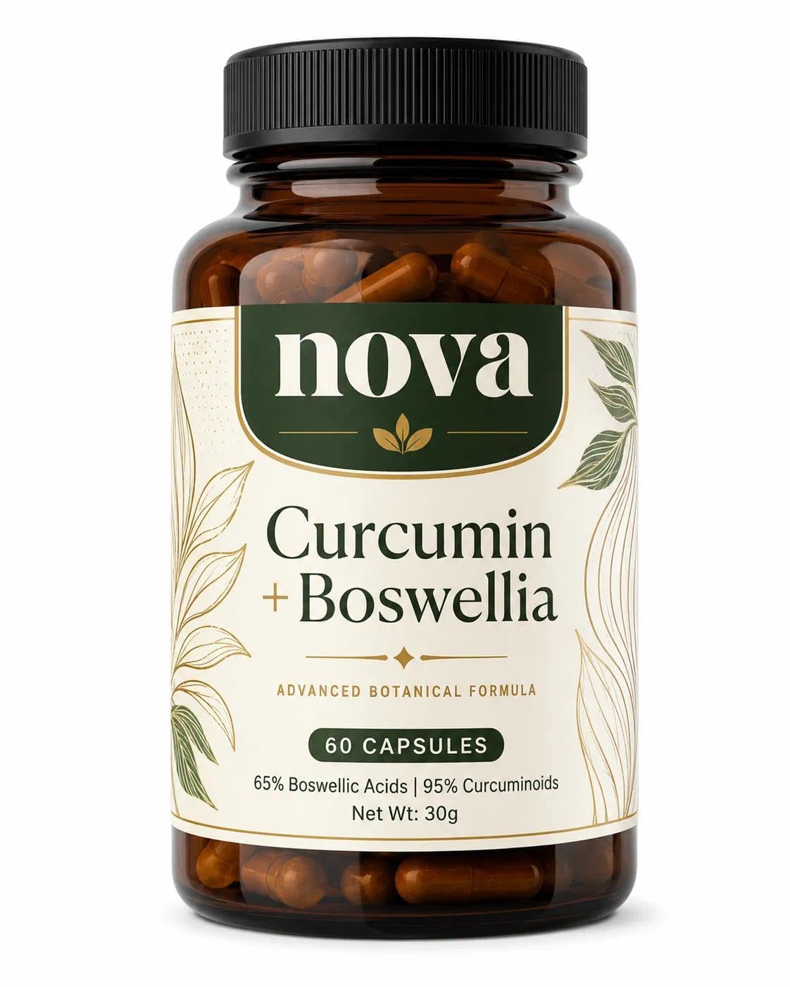 TINDEDLY Nova Curcumin + Boswellia Supplement, 620 Capsules