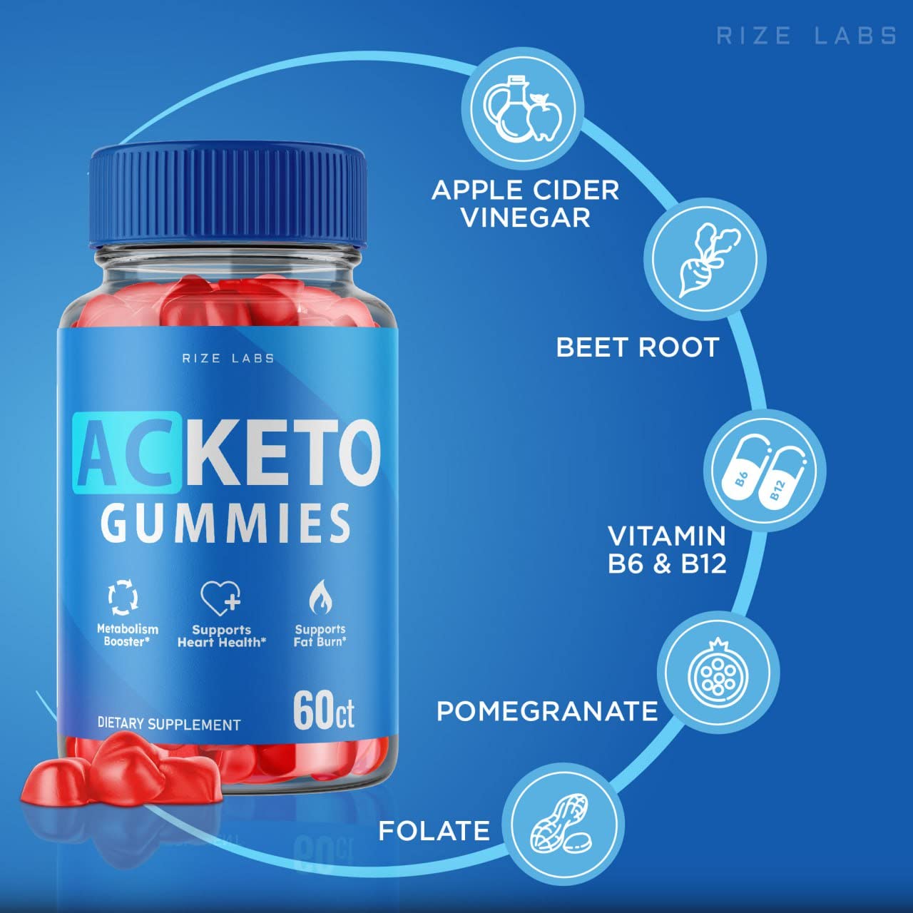 Rize Labs AC Keto Gummies for Advanced Weight Loss Support Max Strength Formula Keto+ACV Energy 1000mg Gummies, 300 Gummies