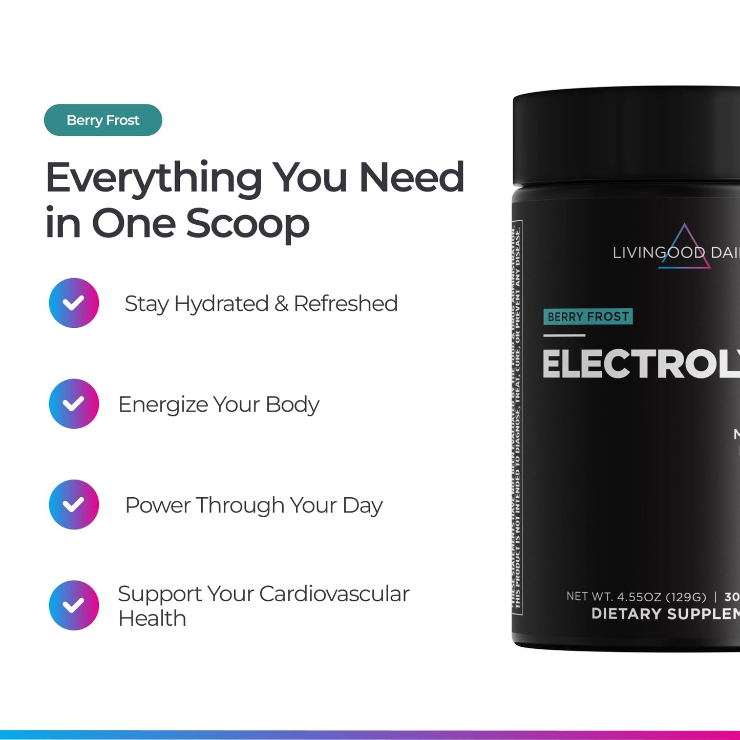 Livingood Daily Basic Electrolytes Powder 7.1 Ounce