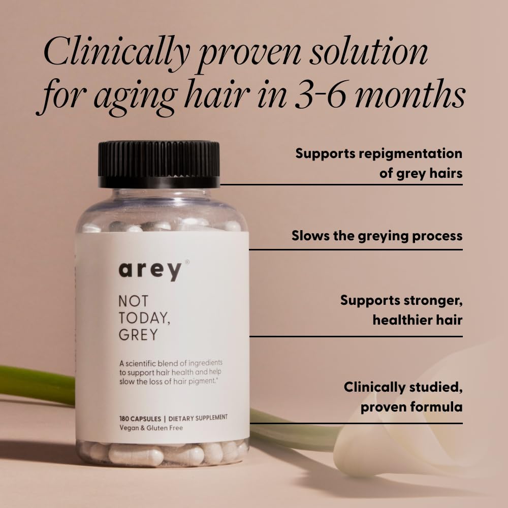 Arey Not Today, Grey Daily Hair Supplement for Women & Men 180 Capsules