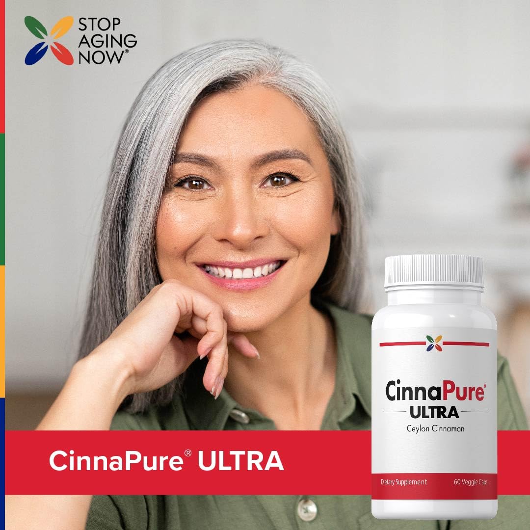 Stop Aging Now Ceylon Cinnamon Supplement with Chromium Capsule, 60 Count