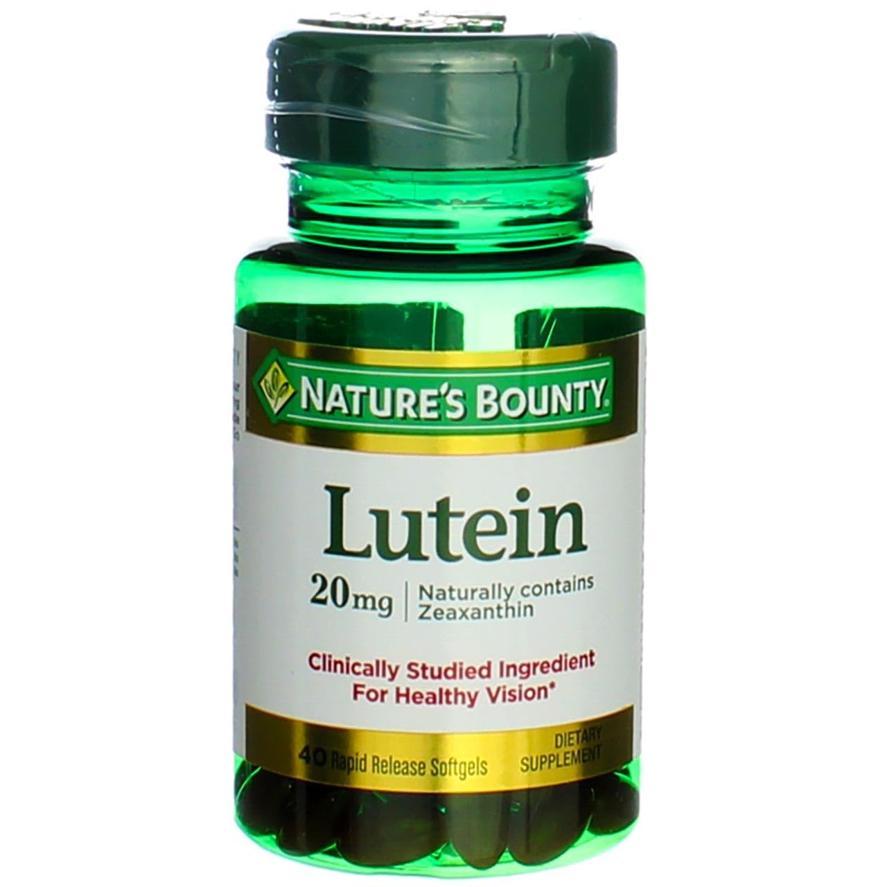 Nature's Bounty Lutein 20 mg Softgels, 40 Count