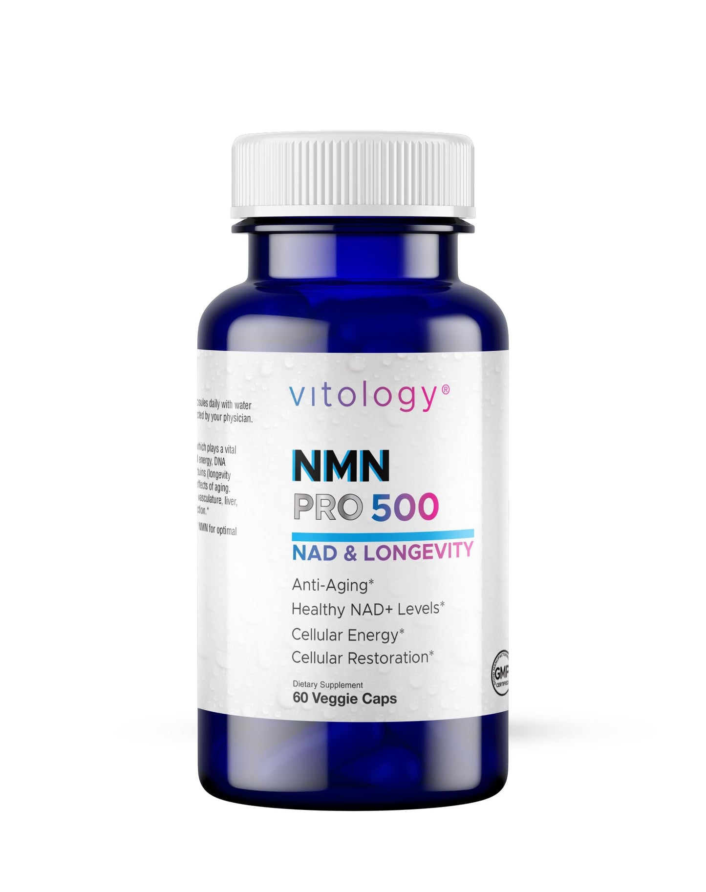 Vitology NMN-PRO 500mg NMN Supplement Capsules, 60 Count
