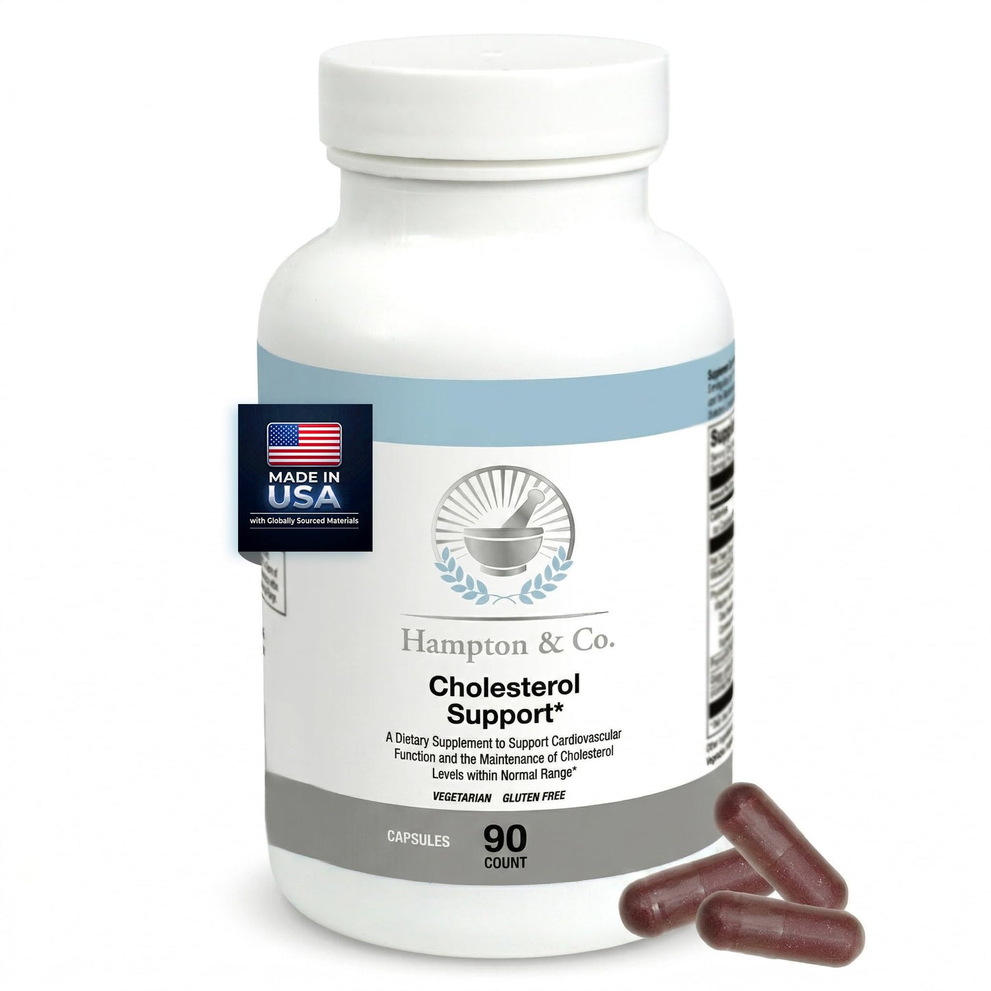 Hampton Distribution Cholesterol Support 200mcg Cardiovascular & Heart Support with CoQ10 Capsule 90 Count