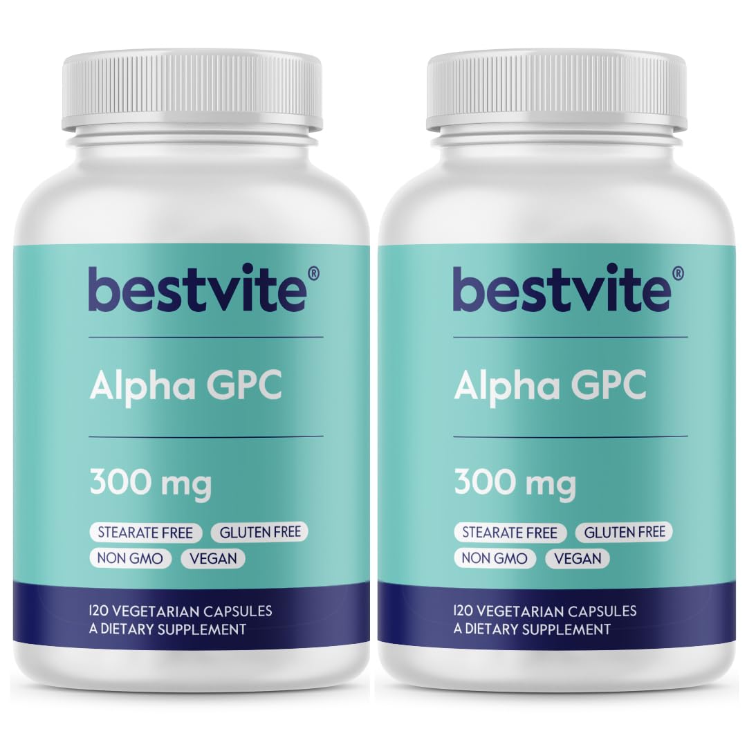 BESTVITE Alpha GPC 600mg per Serving Capsule, 240 Capsules