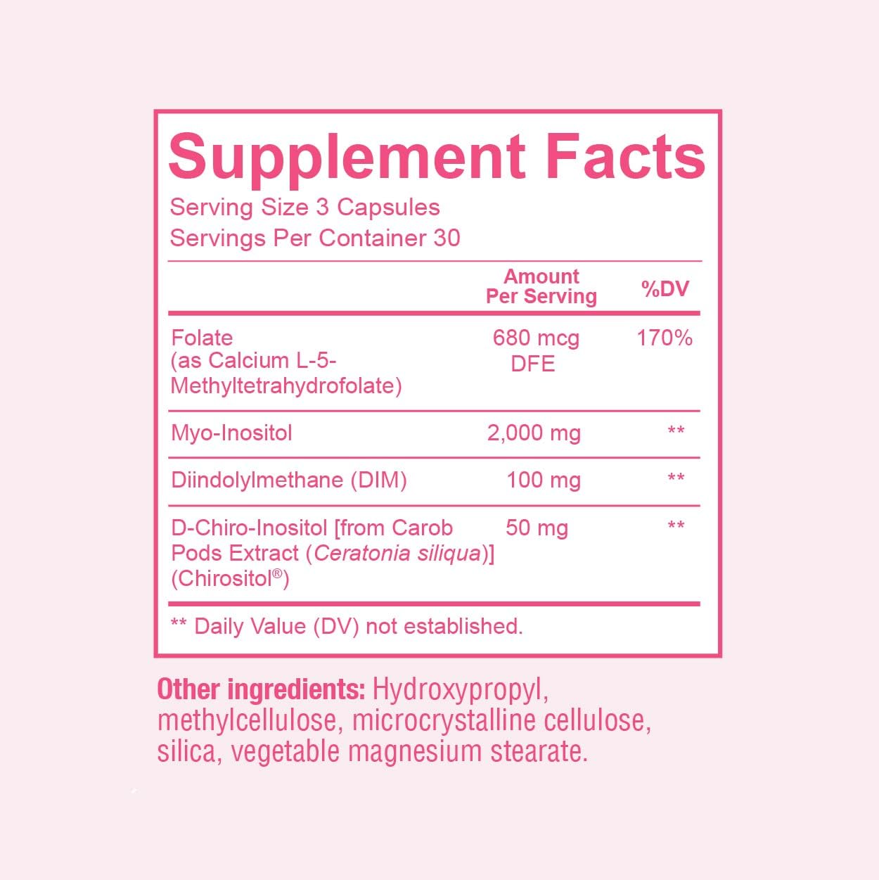 Sunergetic Ovarian Health Support Supplement – Myo-Inositol & D-Chiro Inositol for Women, 40:1 Inositol Ratio with Folate & DIM, 90 Capsules