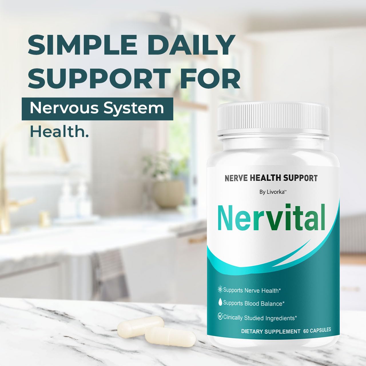LIVORKA Nervital Capsules, 300 Capsules