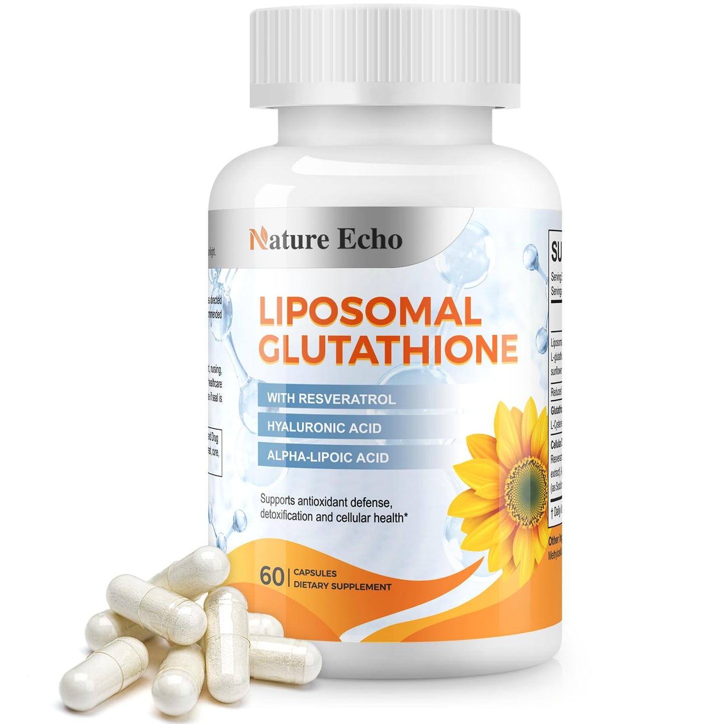Nature Echo Liposomal Glutathione 1200mg Capsule, 60 Count