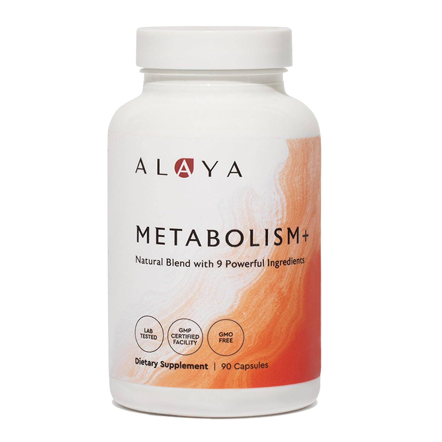 Alaya Naturals Metabolism+ Natural Energy with Green Tea, Cinnamon, Beet Root, Caffeine, Non-GMO, 90 Capsules