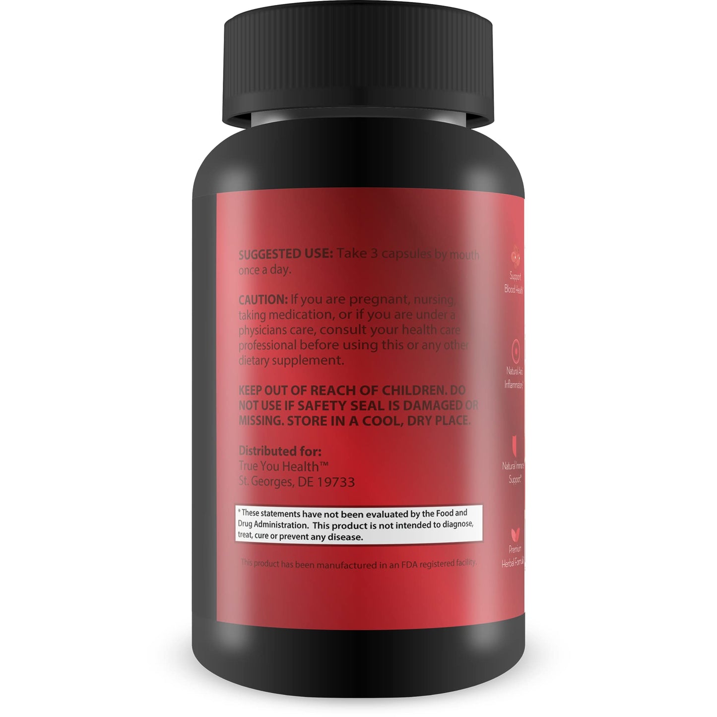 True You Health Sebi Blood Health Support Capsules 90 Count