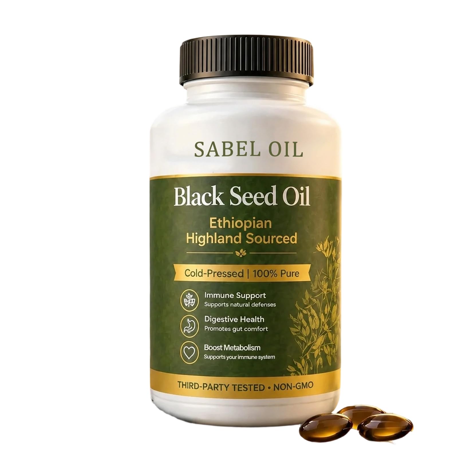 chasingdre Sabel Black Seed Oil Ethiopian Highland Cold Pressed Gummy 1 Count