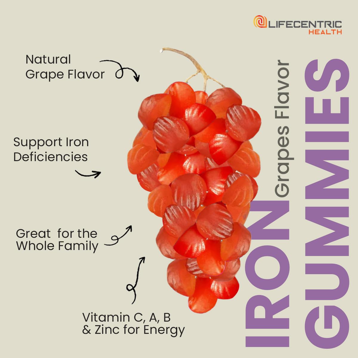 LifeCentric Health Iron Gummies Gummy 100 Count