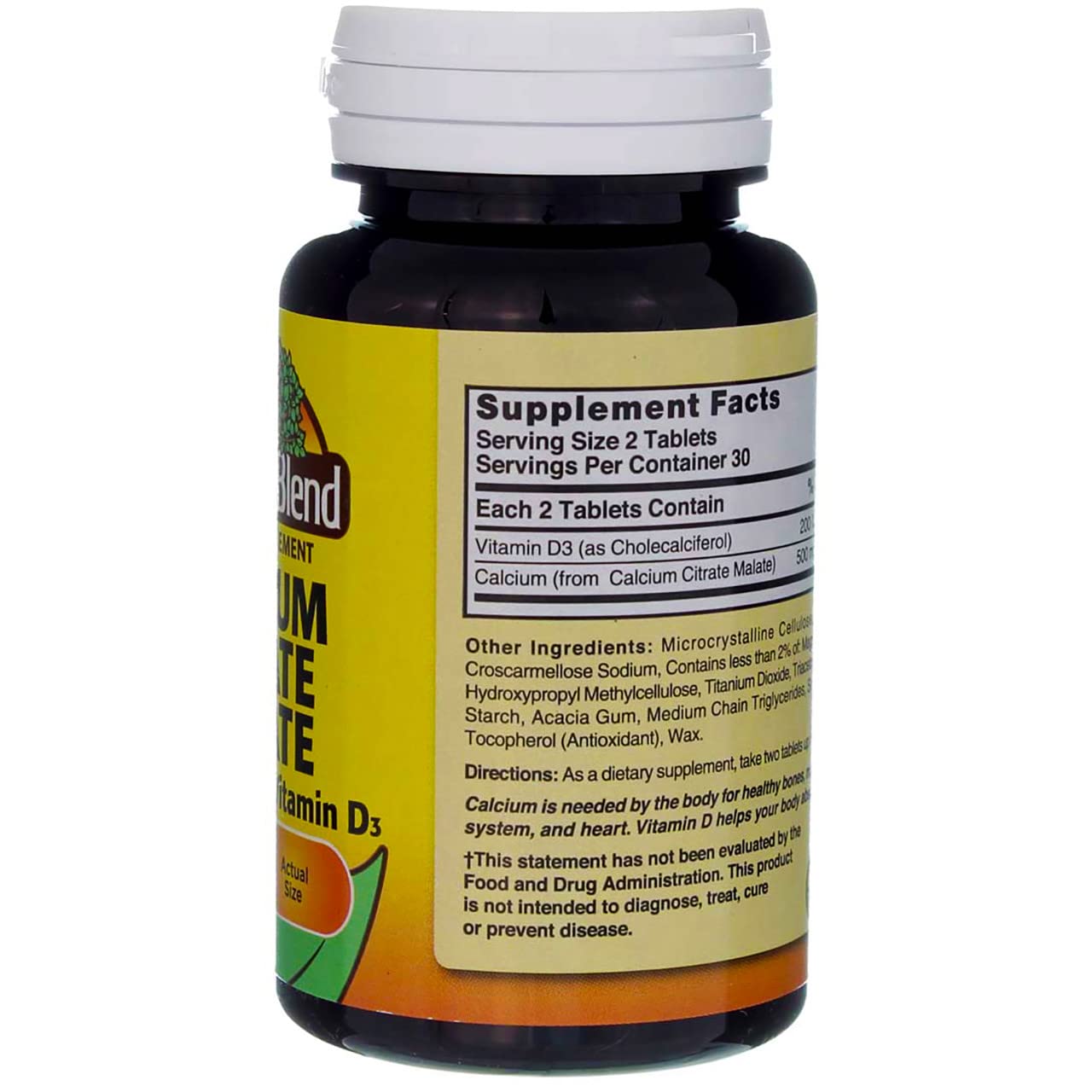 Nature's Blend Calcium Citrate Malate 500 mg Tablets, 60 Count