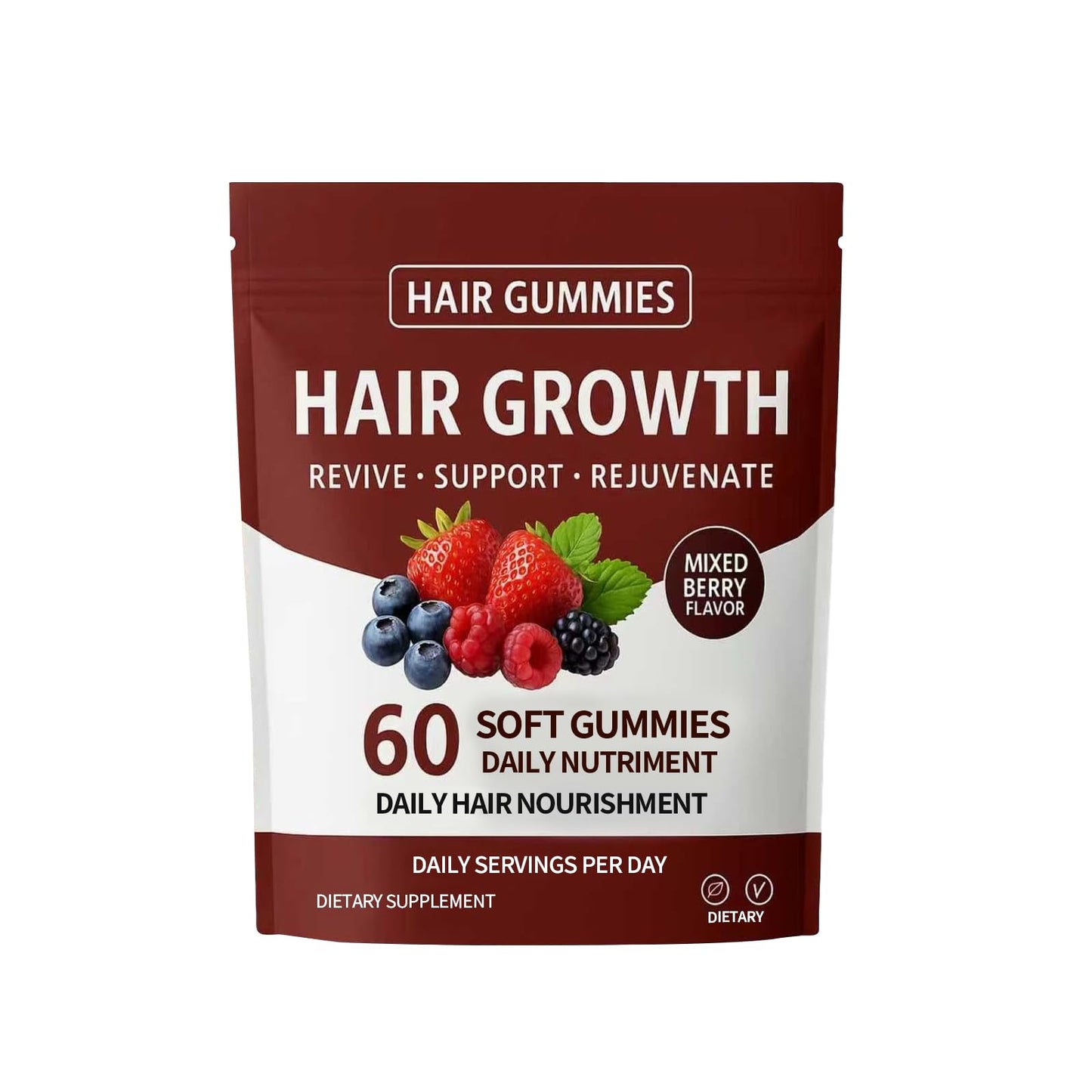 caicieter Hair Growth Gummies, 60 Gummies