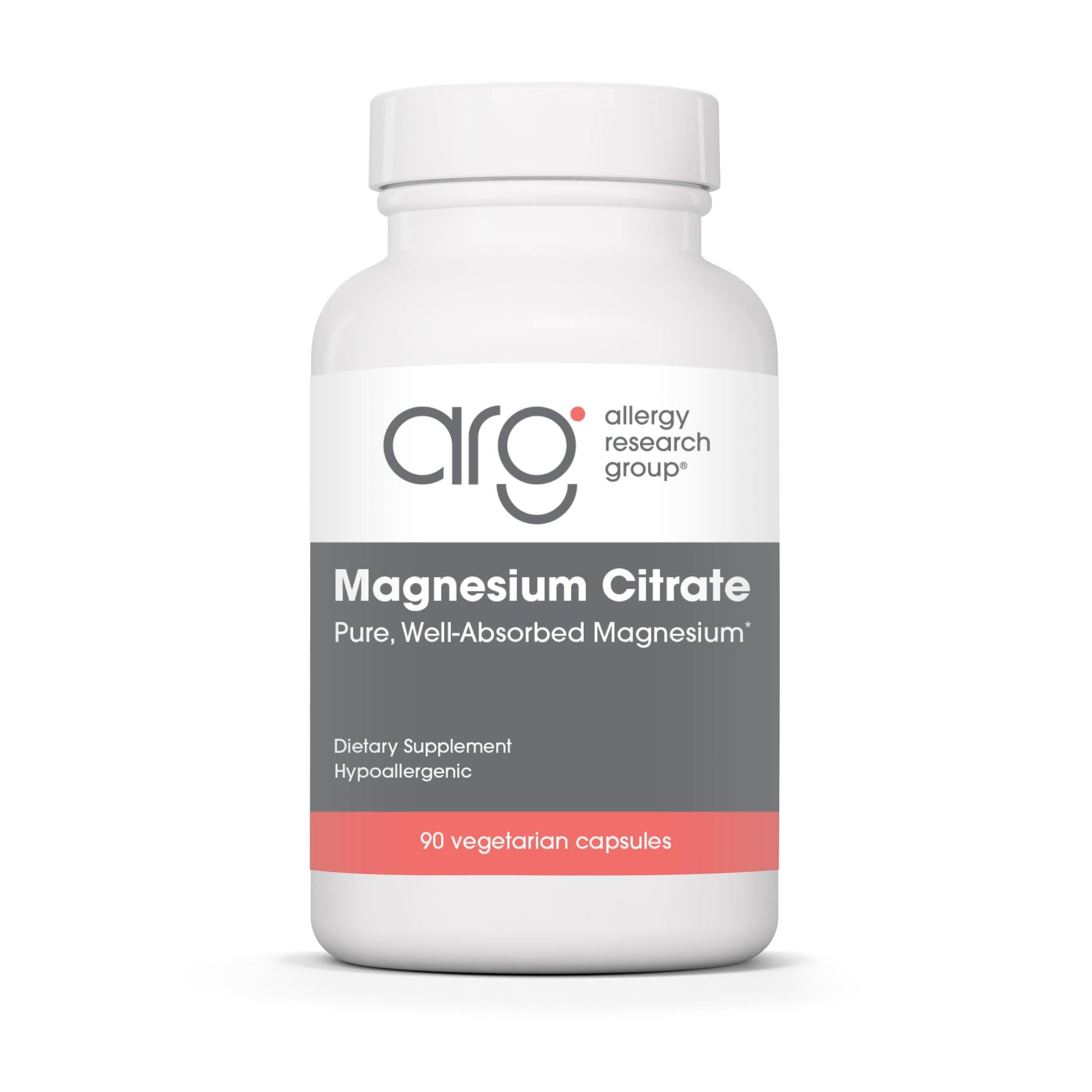 Allergy Research Group Magnesium Citrate 170 mg Bone Health Energy Capsules, 90 Count